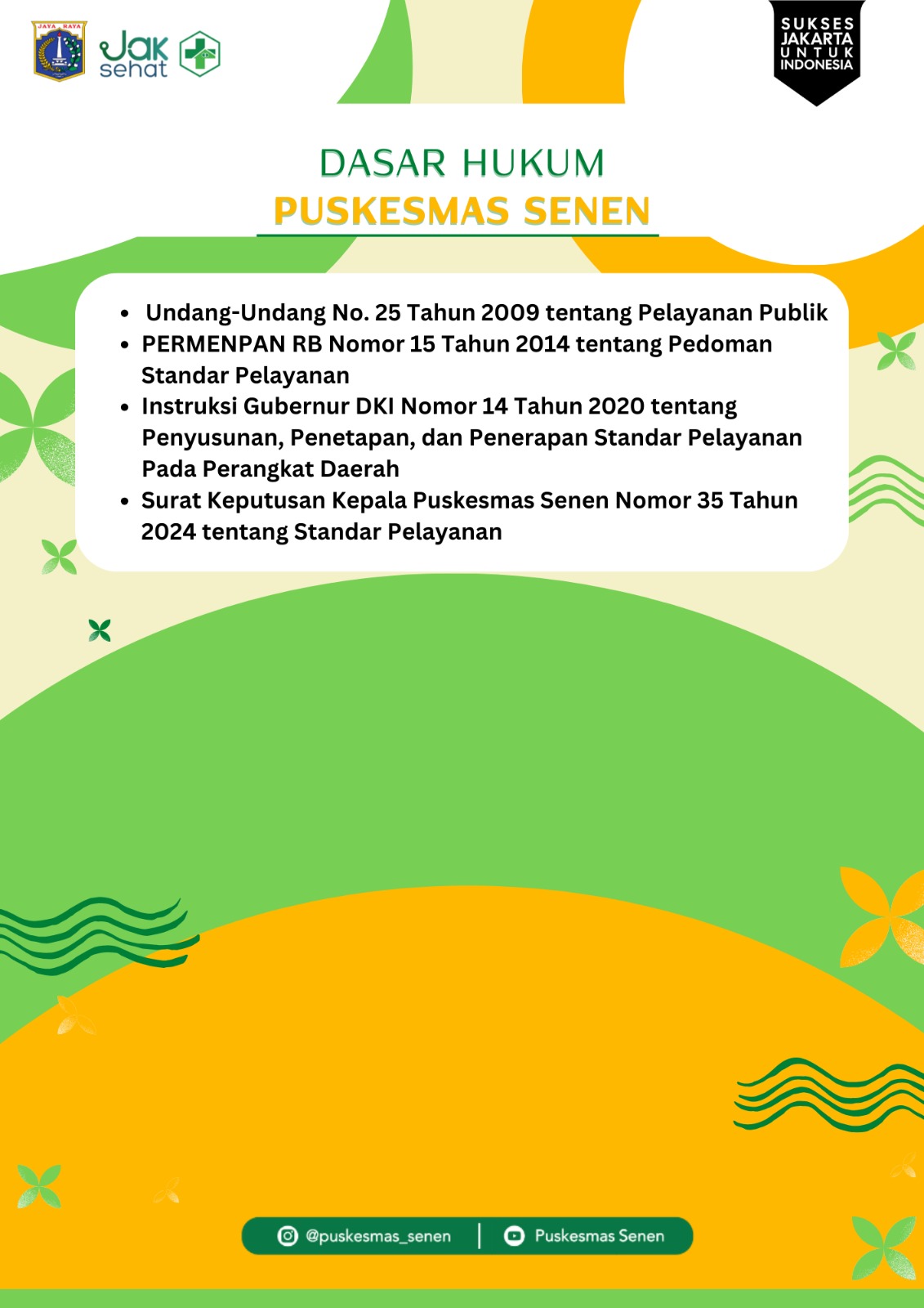 Dasar Hukum Puskesmas Senen