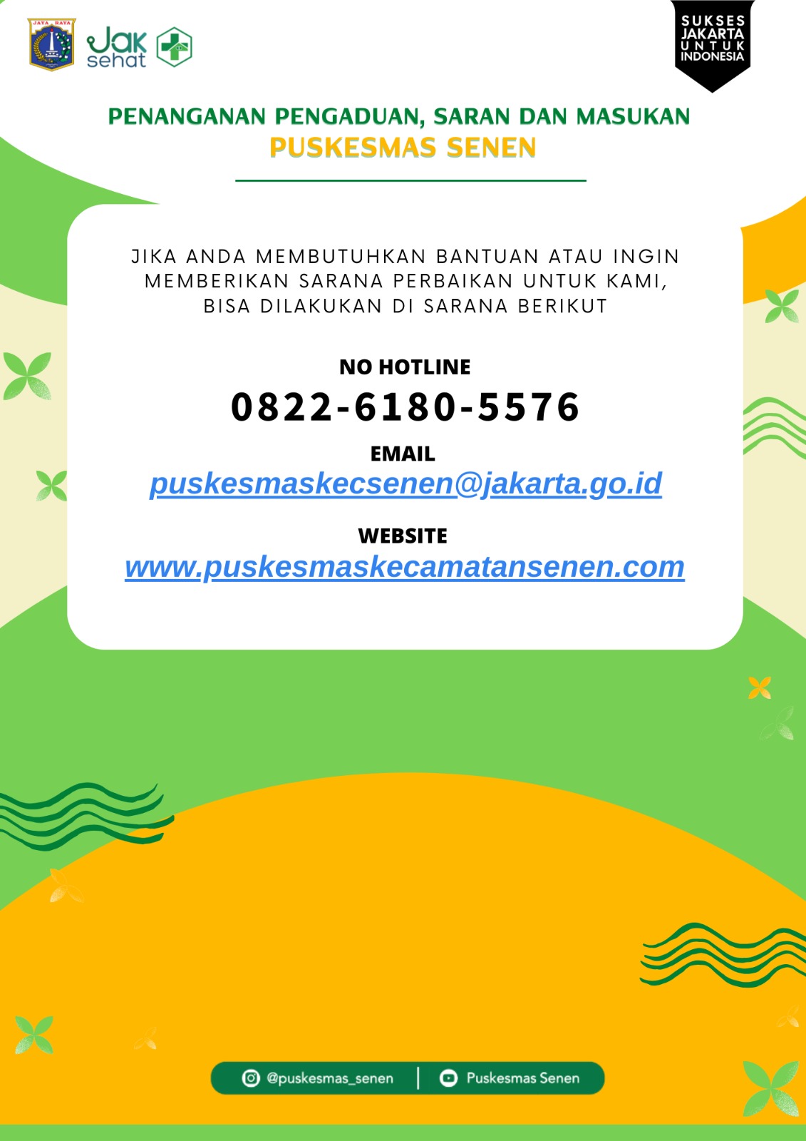 Hotline Puskesmas Senen